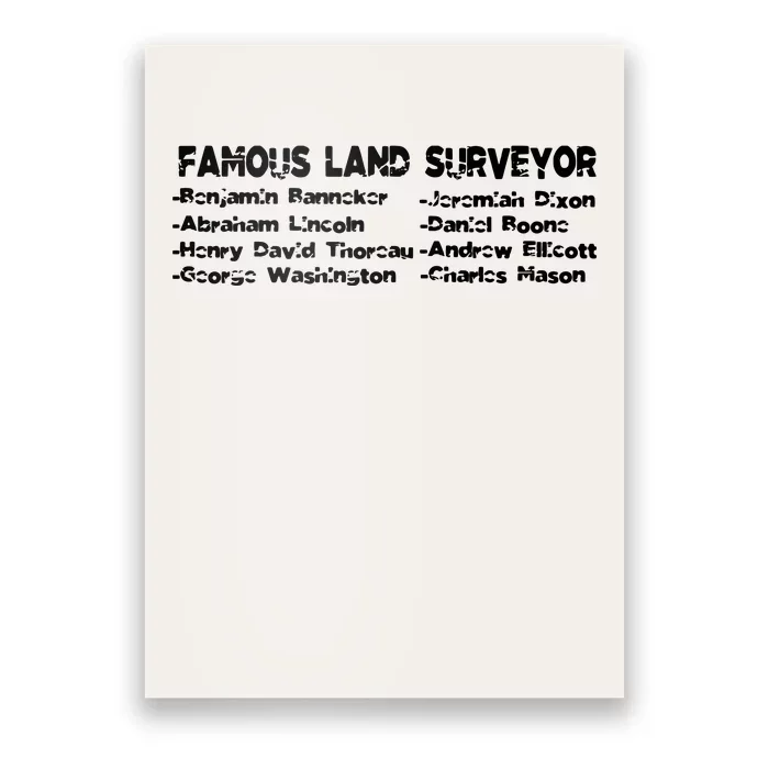 Famous Land Surveyor Gift Poster