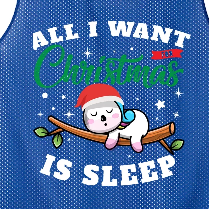 Funny Lazy Sloth All I Want For Christmas Is Sleep Funny Gift Mesh Reversible Basketball Jersey Tank