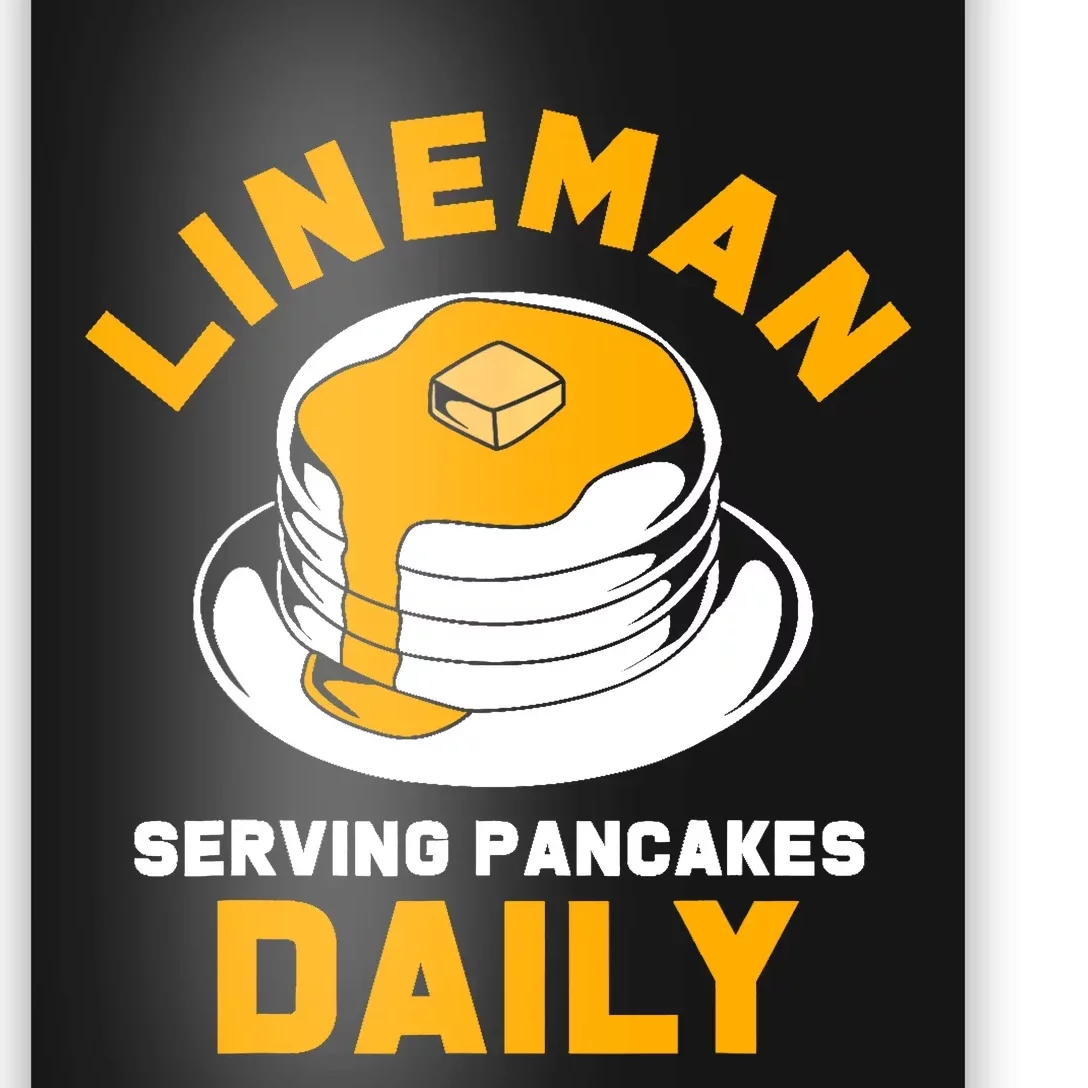 Football Lineman Serving Pancakes Daily Poster