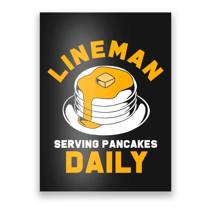 Football Lineman Serving Pancakes Daily Poster