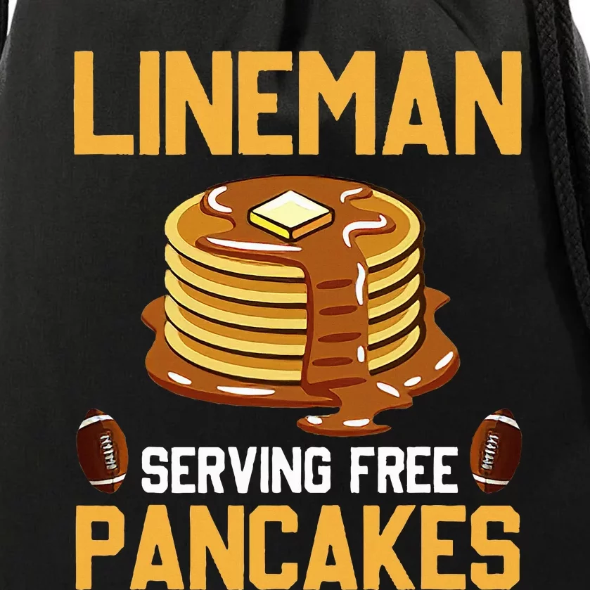 Football Lineman Serving Pancakes Daily Offensive Lineman Drawstring Bag