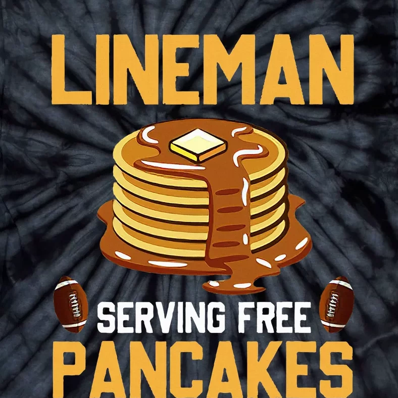 Football Lineman Serving Pancakes Daily Offensive Lineman Tie-Dye T-Shirt