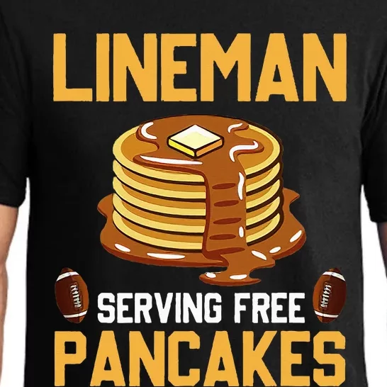 Football Lineman Serving Pancakes Daily Offensive Lineman Pajama Set