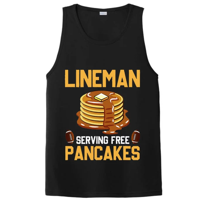 Football Lineman Serving Pancakes Daily Offensive Lineman Performance Tank