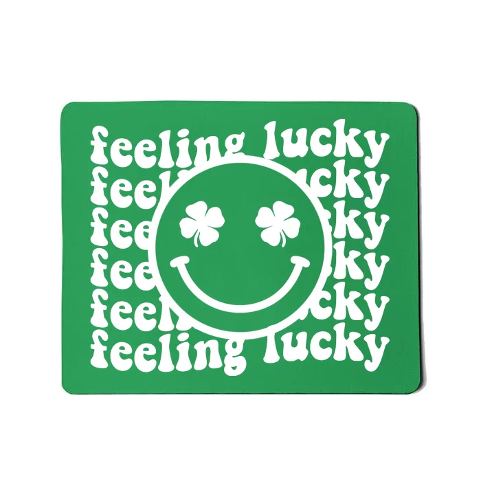 Feeling Lucky Smiley Irish Clover Mousepad