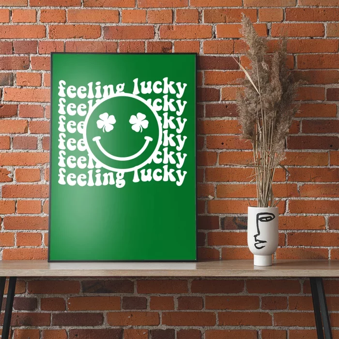 Feeling Lucky Smiley Irish Clover Poster