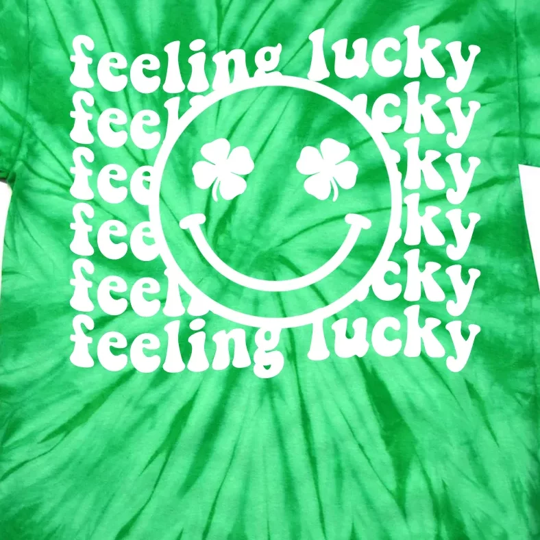 Feeling Lucky Smiley Irish Clover Tie-Dye T-Shirt