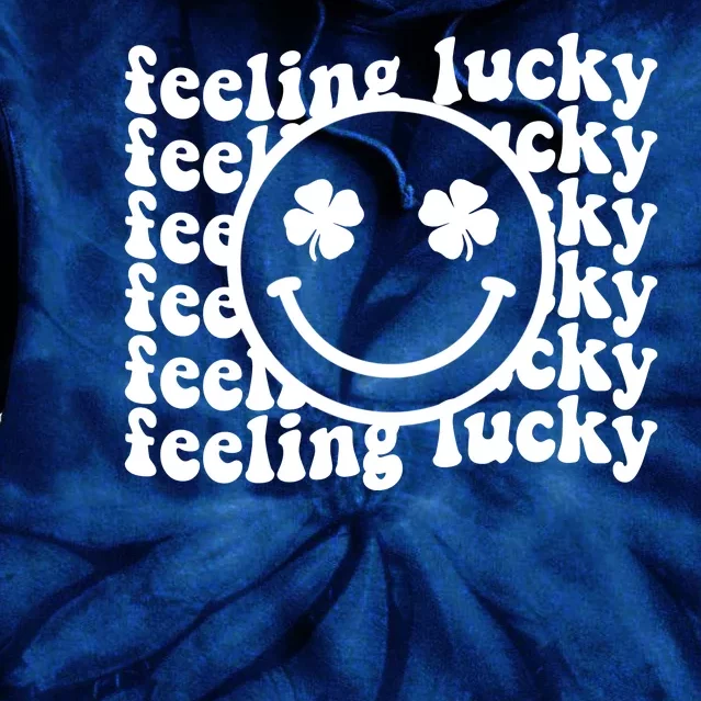 Feeling Lucky Smiley Irish Clover Tie Dye Hoodie