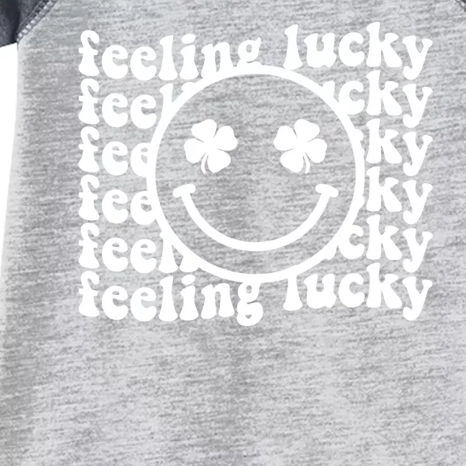 Feeling Lucky Smiley Irish Clover Infant Baby Jersey Bodysuit