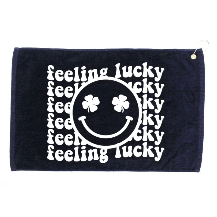 Feeling Lucky Smiley Irish Clover Grommeted Golf Towel