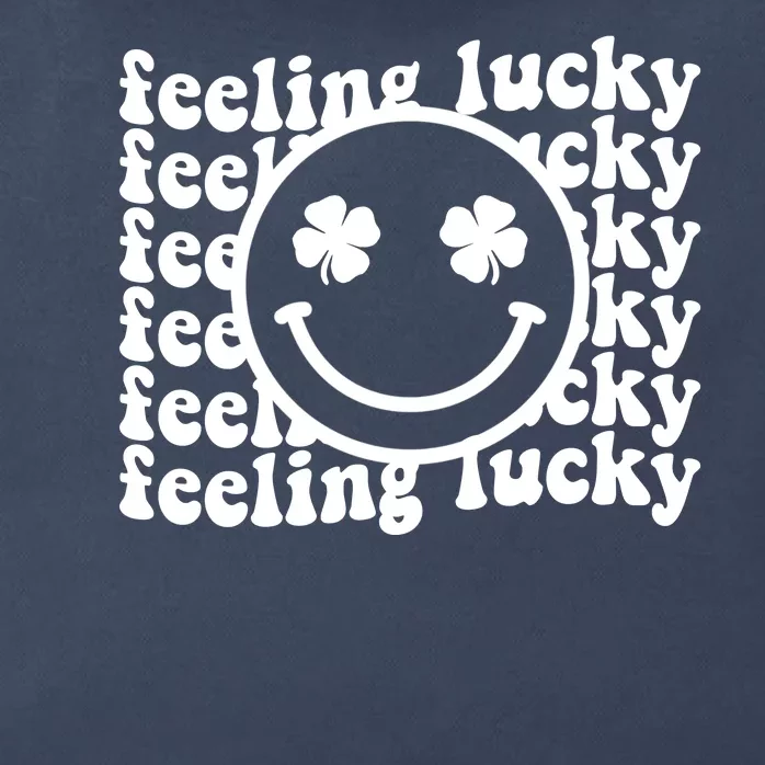 Feeling Lucky Smiley Irish Clover Zip Tote Bag