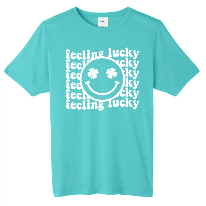 Feeling Lucky Smiley Irish Clover ChromaSoft Performance T-Shirt