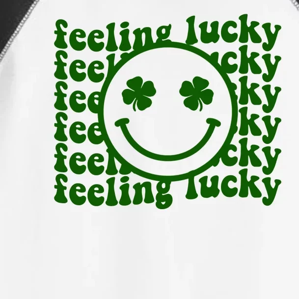 Feeling Lucky Smiley Irish Clover Toddler Fine Jersey T-Shirt