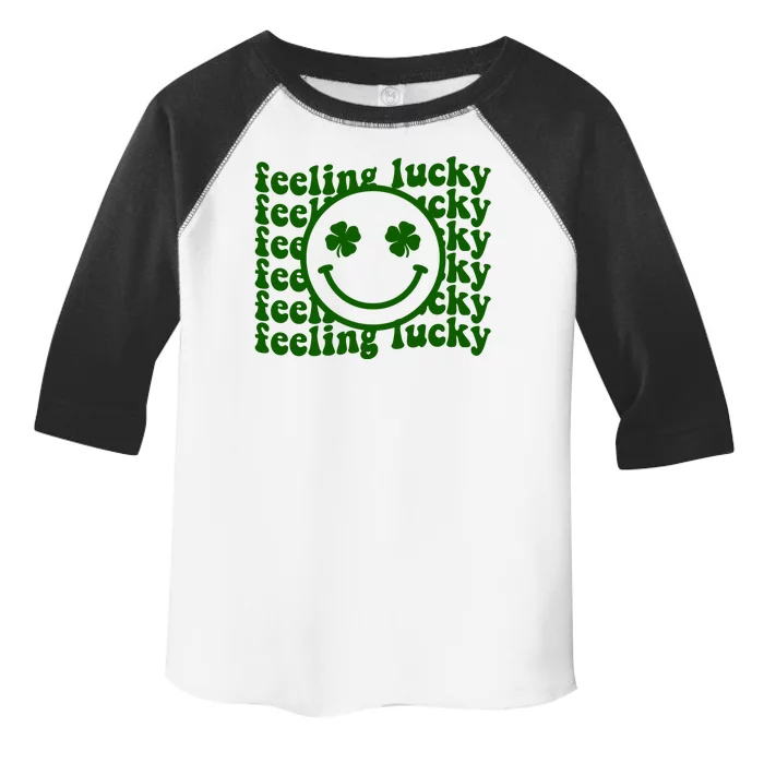 Feeling Lucky Smiley Irish Clover Toddler Fine Jersey T-Shirt