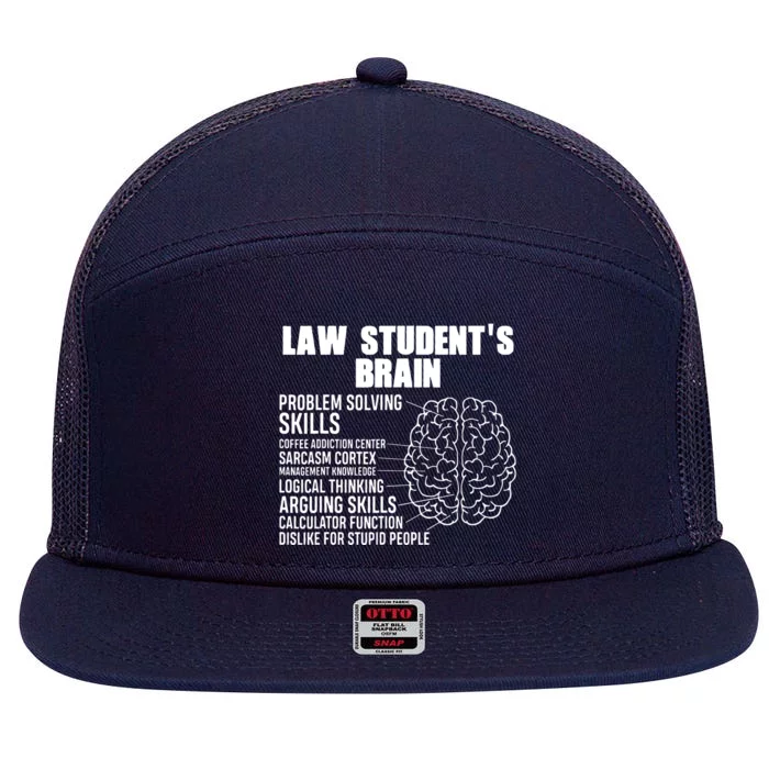 Funny Law Students Saying Lawyer Gift Study Law Student 7 Panel Mesh Trucker Snapback Hat