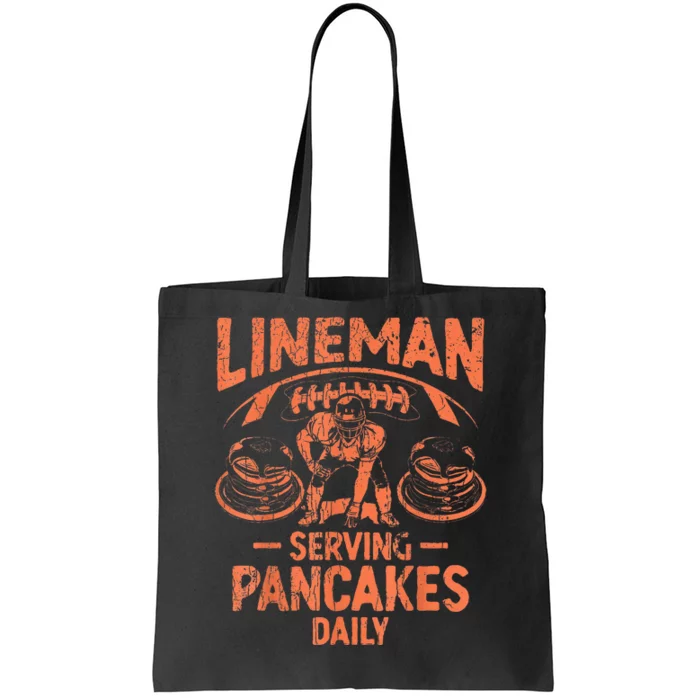 Football Lineman Serving Pancakes Daily Tote Bag