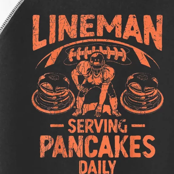 Football Lineman Serving Pancakes Daily Toddler Fine Jersey T-Shirt