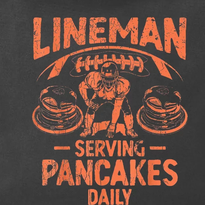 Football Lineman Serving Pancakes Daily Zip Tote Bag