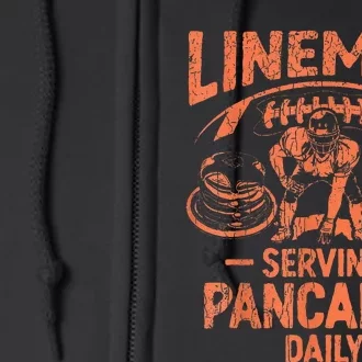 Football Lineman Serving Pancakes Daily Full Zip Hoodie