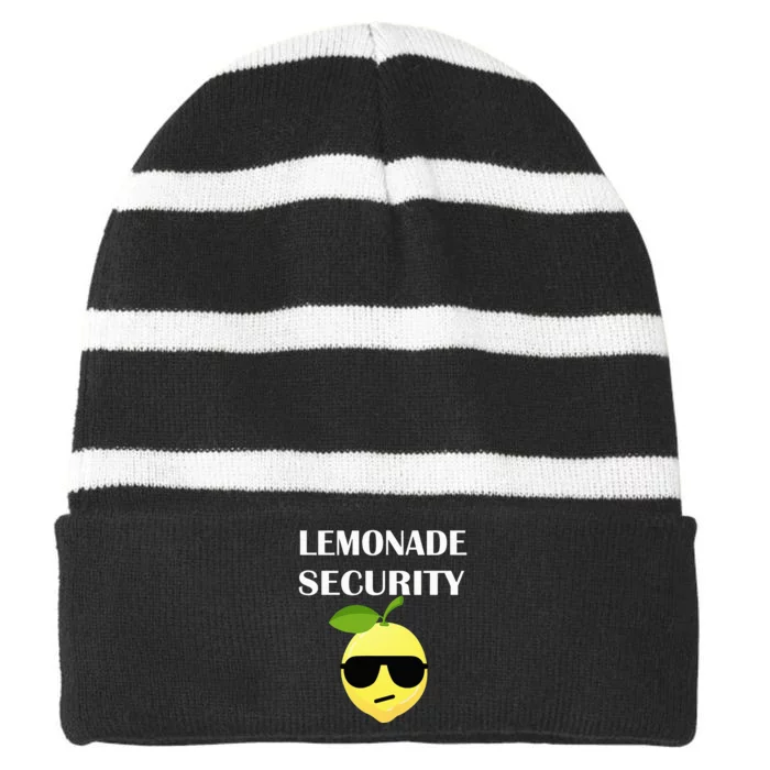 Funny Lemonade Stand Security Lemonade Security Striped Beanie with Solid Band