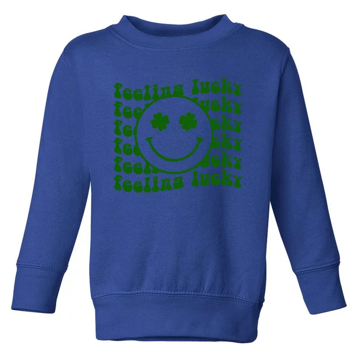 Feeling Lucky Smile Lucky Shamrock St Patrick's Day Funny Gift Toddler Sweatshirt