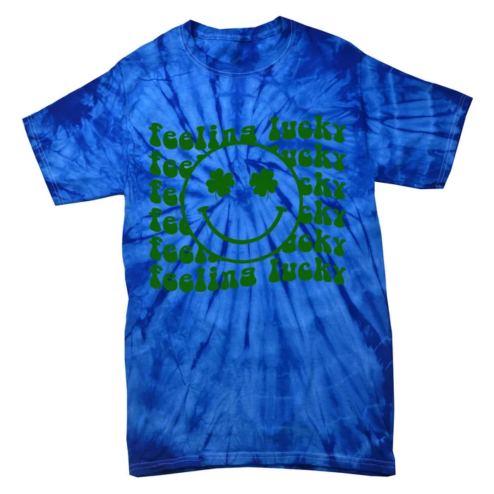 Feeling Lucky Smile Lucky Shamrock St Patrick's Day Funny Gift Tie-Dye T-Shirt