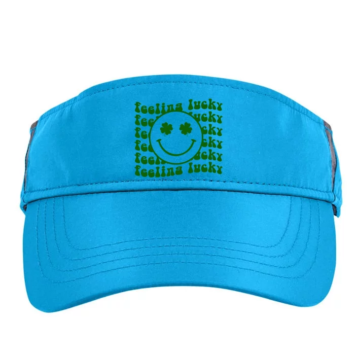 Feeling Lucky Smile Lucky Shamrock St Patrick's Day Funny Gift Adult Drive Performance Visor