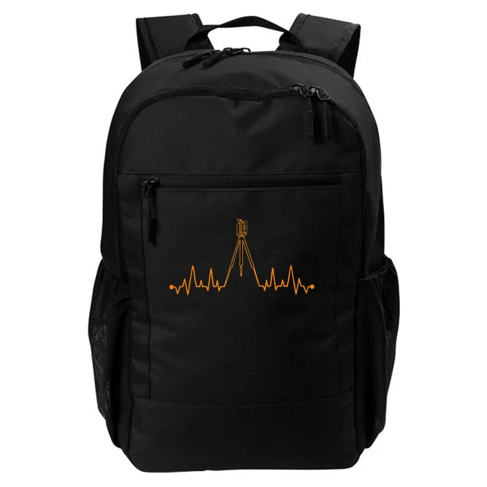 Funny Land Surveyor Gift Cool Surveying Tripod Heartbeat Daily Commute Backpack