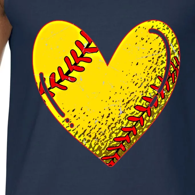 Funny Love Softball Heart Shape Happy Valentine's Day Gift Comfort Colors® Tank Top