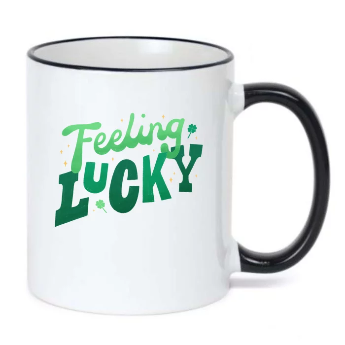 Feeling Lucky St Patrick's Day Festive Black Color Changing Mug