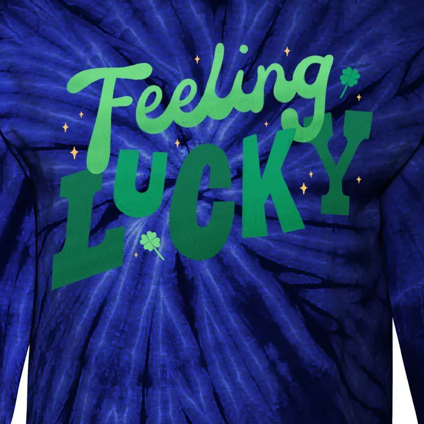 Feeling Lucky St Patrick's Day Festive Tie-Dye Long Sleeve Shirt