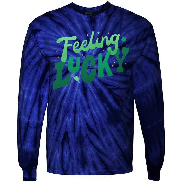 Feeling Lucky St Patrick's Day Festive Tie-Dye Long Sleeve Shirt