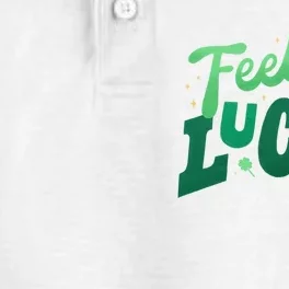 Feeling Lucky St Patrick's Day Festive Dry Zone Grid Performance Polo