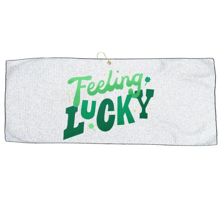 Feeling Lucky St Patrick's Day Festive Large Microfiber Waffle Golf Towel