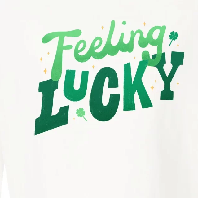 Feeling Lucky St Patrick's Day Festive Cropped Pullover Crew