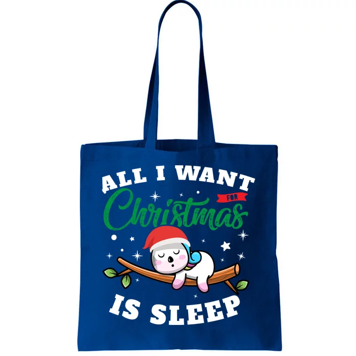 Funny Lazy Sloth All I Want For Christmas Is Sleep Funny Gift Tote Bag