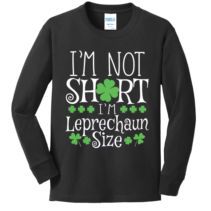 Funny Leprechaun Size St Patricks Day Kids Long Sleeve Shirt