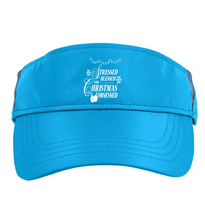 Family Love Stressed Blessed And Christmas Obsessed Adult Drive Performance Visor