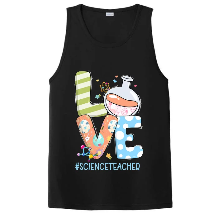 Funny Love Science Teacher Teacherlife Easter Day Outfit Performance Tank