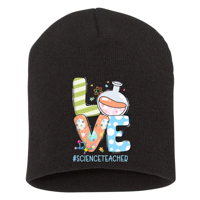 Funny Love Science Teacher Teacherlife Easter Day Outfit Short Acrylic Beanie