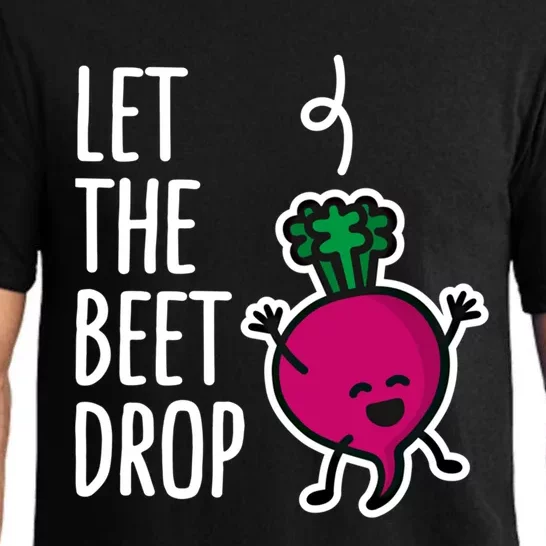 Funny Let The Beet Drop Beat Drop Joke Dj Funny Gift Beetroot Pun Gift Pajama Set