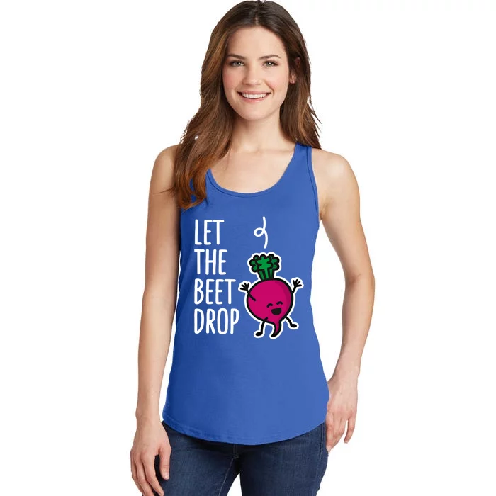 Funny Let The Beet Drop Beat Drop Joke Dj Funny Gift Beetroot Pun Gift Ladies Essential Tank