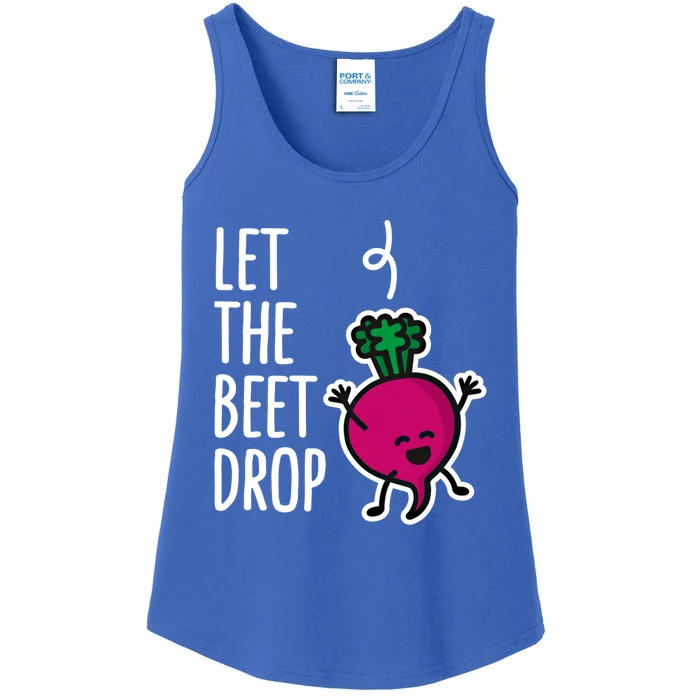 Funny Let The Beet Drop Beat Drop Joke Dj Funny Gift Beetroot Pun Gift Ladies Essential Tank