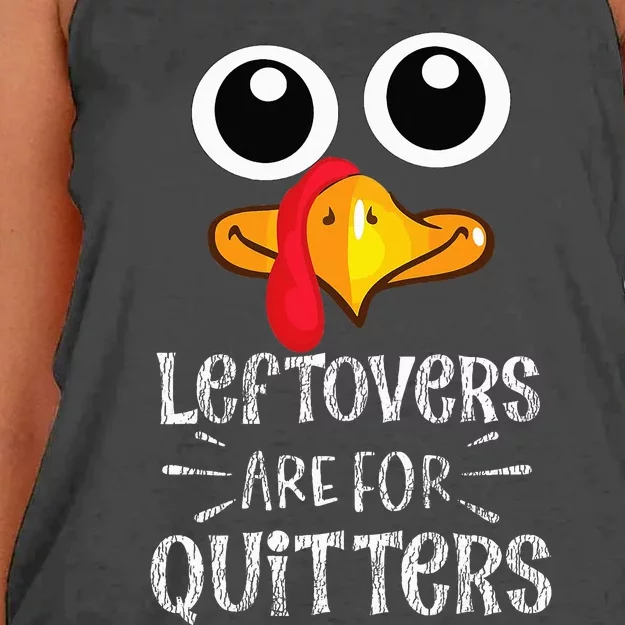 Funny Leftovers Turkey Matching Family Thanksgiving Outfit Women's Knotted Racerback Tank