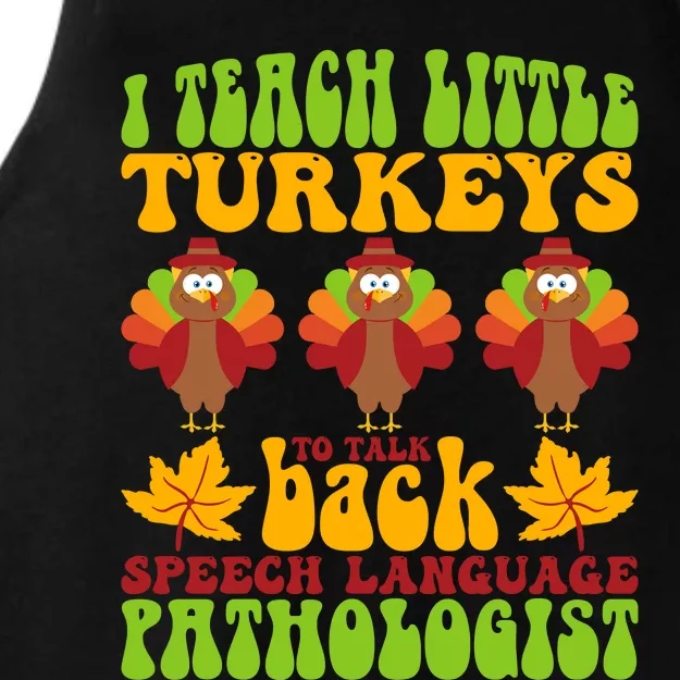 Funny Little Turkeys Thanksgiving Funny Pathologist Funny Children Thanksgiving Ladies Tri-Blend Wicking Tank