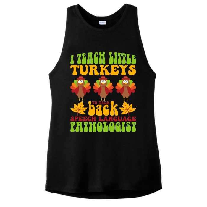 Funny Little Turkeys Thanksgiving Funny Pathologist Funny Children Thanksgiving Ladies Tri-Blend Wicking Tank