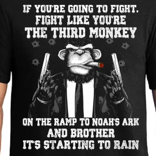 Fight Like The Third Monkey On Noah's Ark Pajama Set