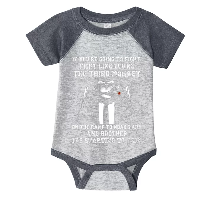 Fight Like The Third Monkey On Noah's Ark Infant Baby Jersey Bodysuit