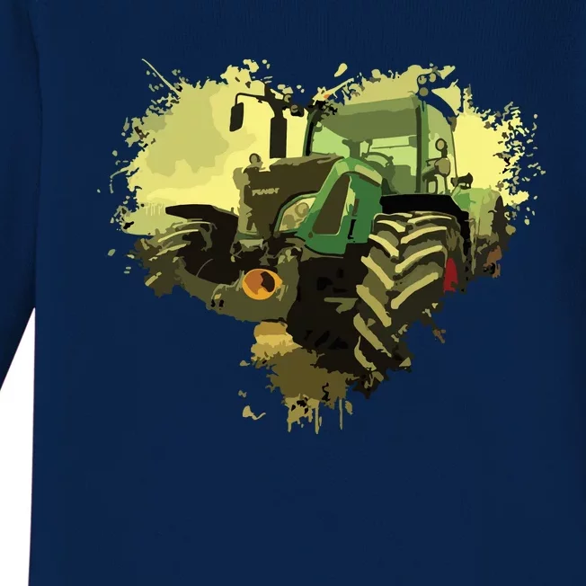 Farmers Love To Ride Their Tractors Baby Long Sleeve Bodysuit