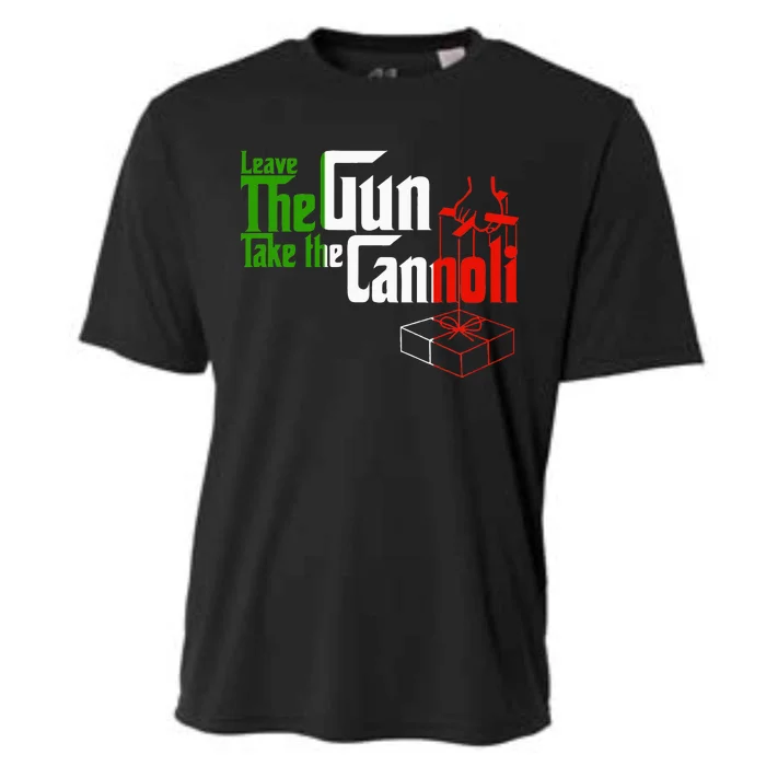 Funny Leave The Gun Take The Cannoli Italian Flag Cooling Performance Crew T-Shirt